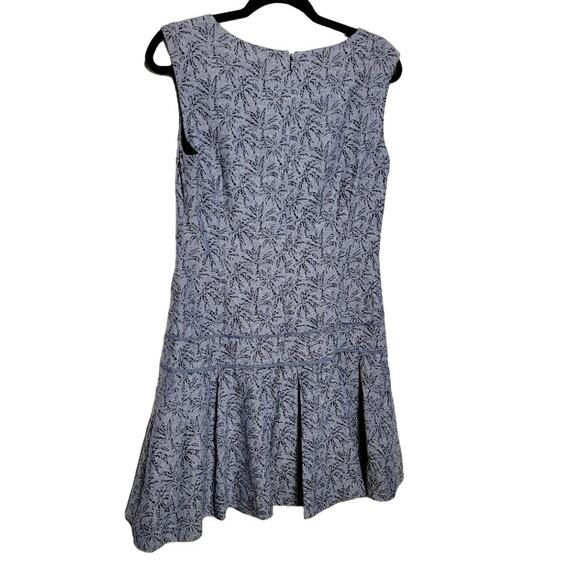 J Crew Blue Linen Dress Sz 4 Women's Floral Sleeveless Lined Career Office - Picture 3 of 11